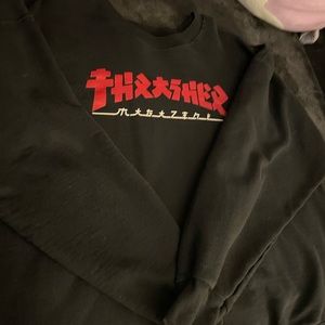 thrasher japanese font crewneck